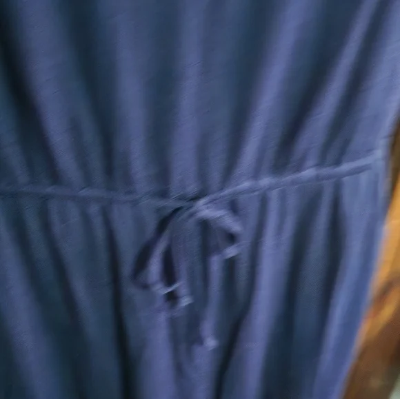 Short sleeve T-shirt dress with waist tie Navy Size XL - Picture 4 of 10